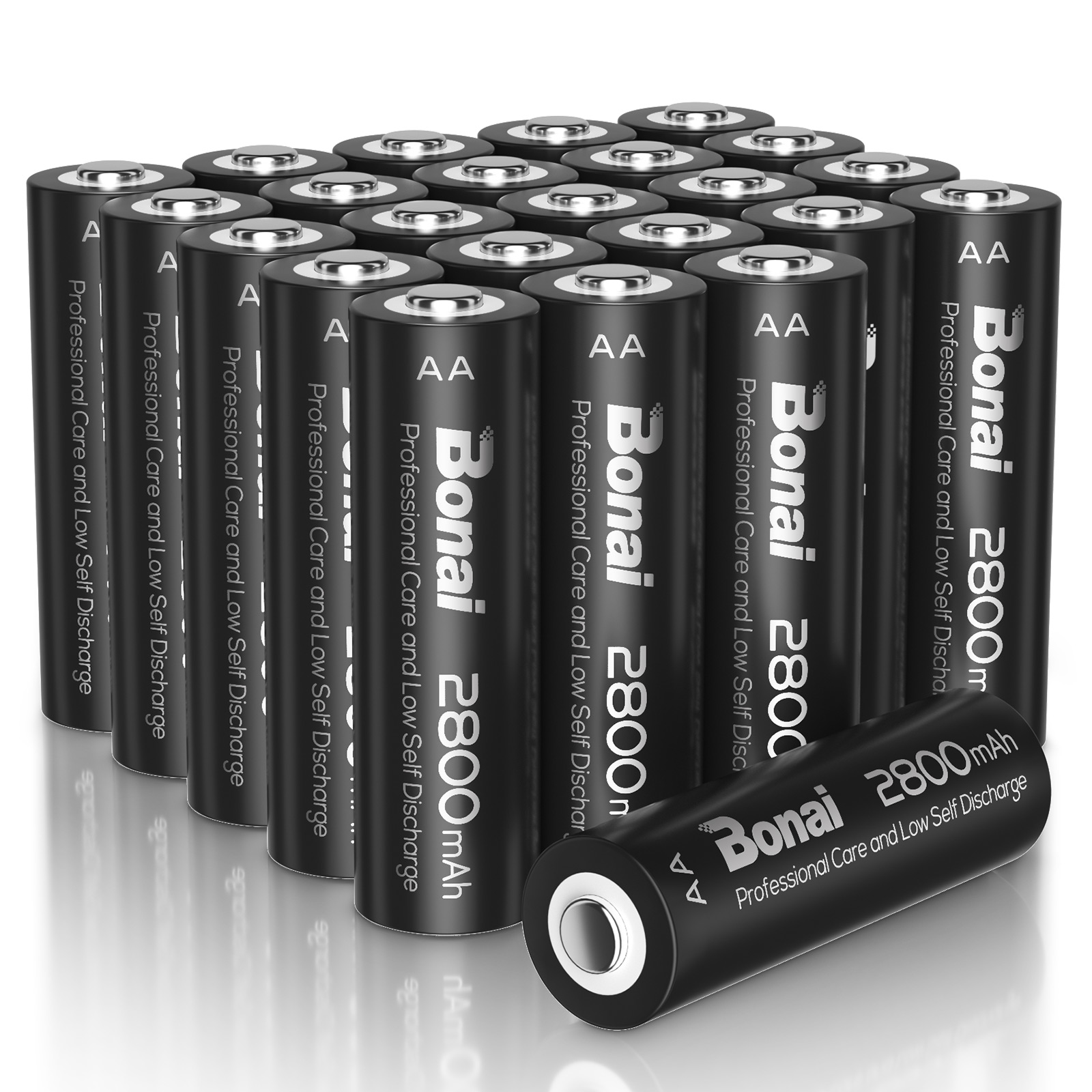 BONAI AA Rechargeable Batteries 2800mAh 1.2V Ni-MH Battery