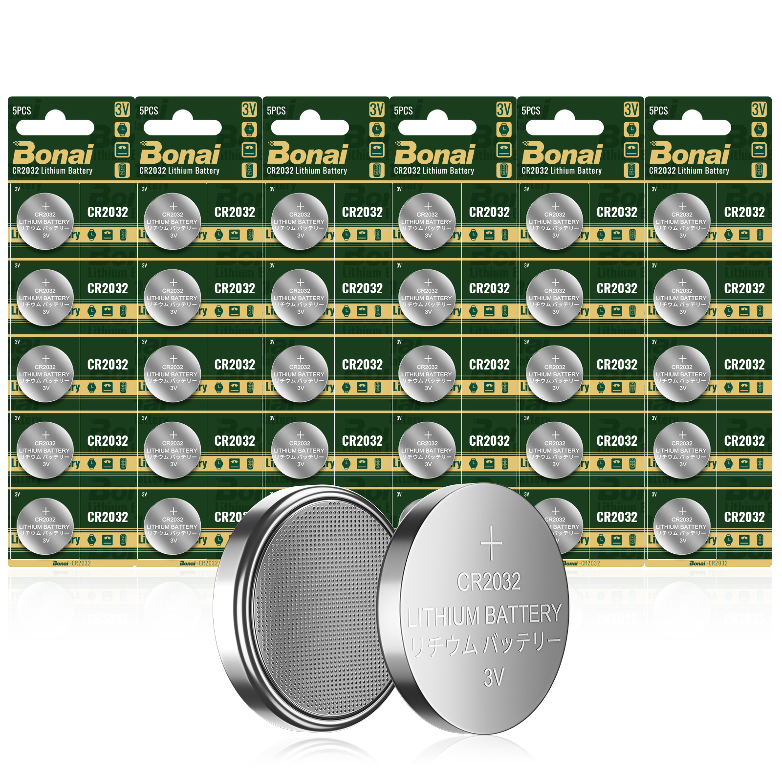 BONAI CR2032 Battery 3V Lithium Battery Coin Button Batteries 30 Count