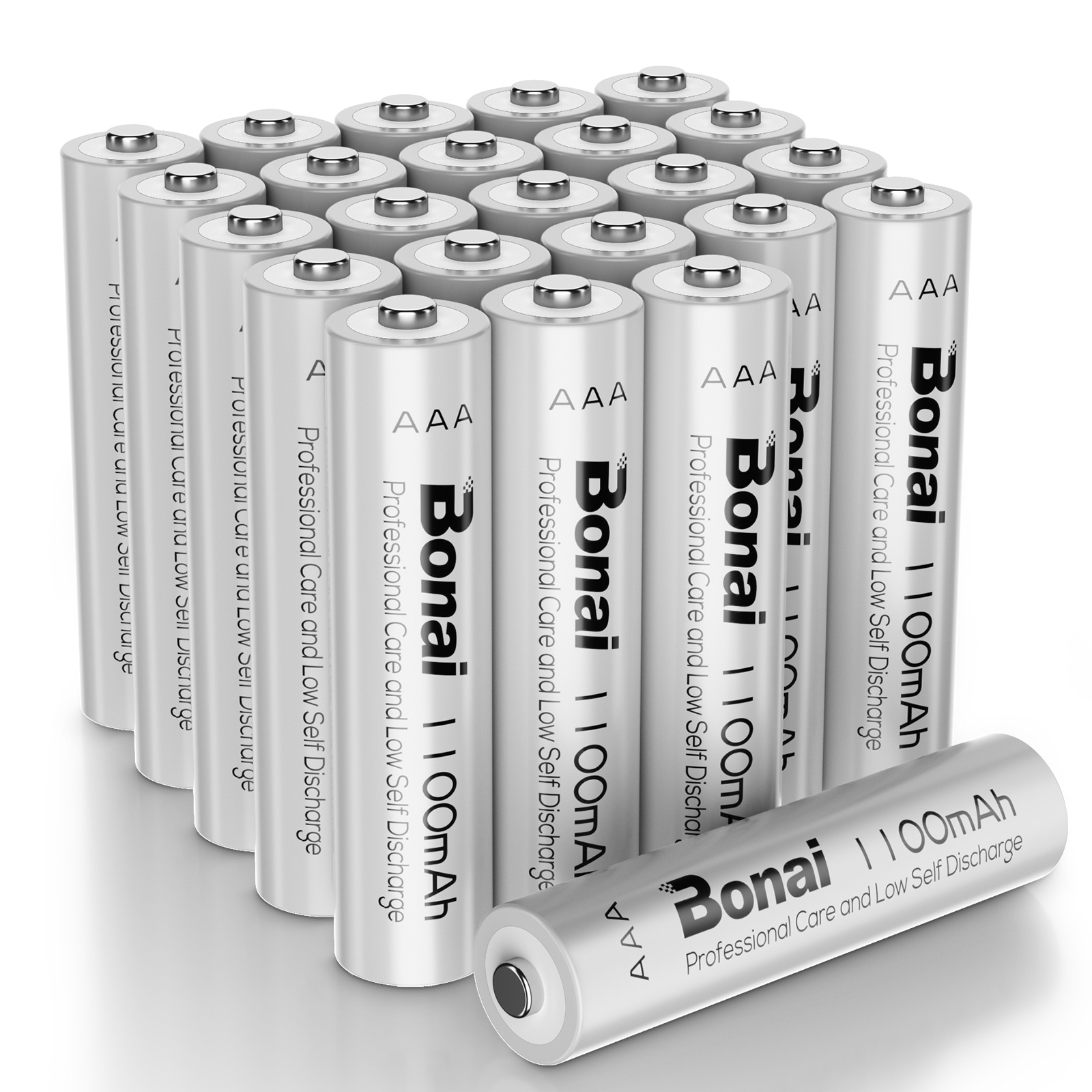 BONAI 1100mAh AAA Rechargeable Batteries 24 Pack 1.2V Ni-MH Rechargeable AAA Batteries high Capacity - Triple a Batteries