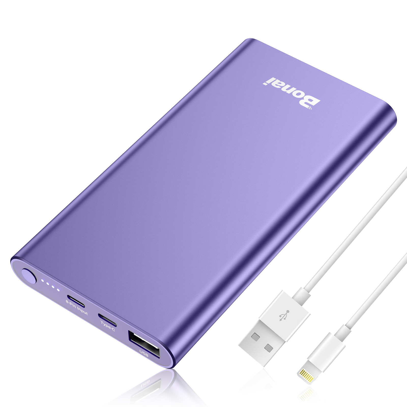 Portable charger 12000mAh purple